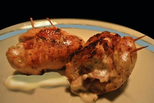 Chicken stuffed with cheese and garlic