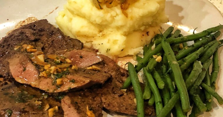 Lamb’s Liver with garlic and fried onions