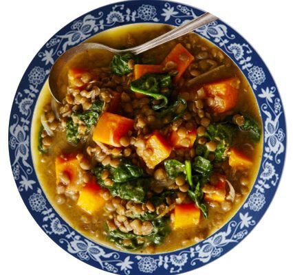 Vegan lentil and squash stew