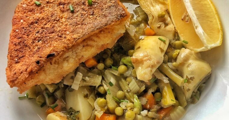 Cod with vegetable stew